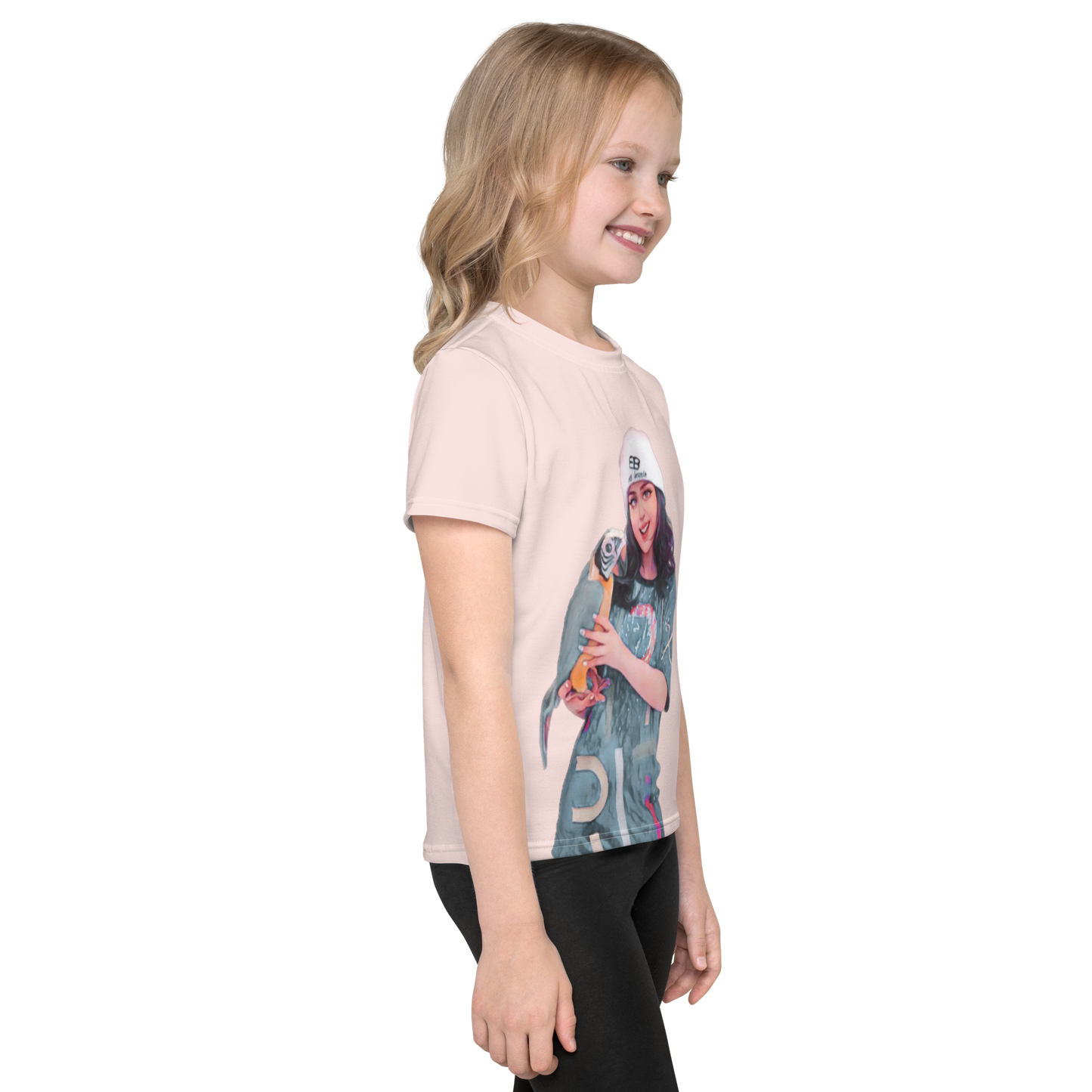 Ms. Beanie Cartoon Kids T-Shirt: Pink