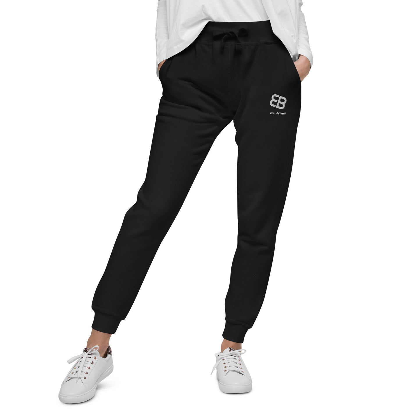 Adult Black Ms Beanie Sweatpants Set